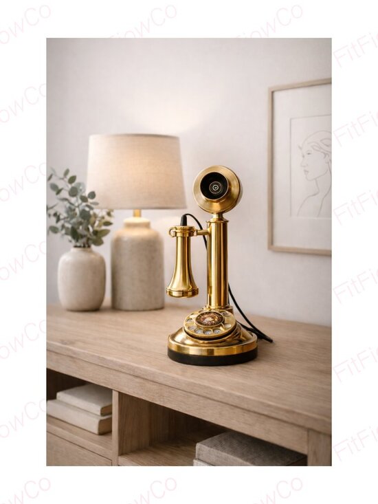 Other - Vintage Solid Brass Candlestick Telephone Decor Statement Piece